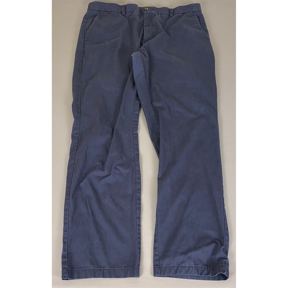Amazon Essentials Pants Men's 40x34 Straight Fit‎ Khaki Blue Cotton Blend